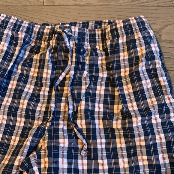 Blue Plaid Pajama PJ Pants with pockets size Medium - Picture 2 of 6